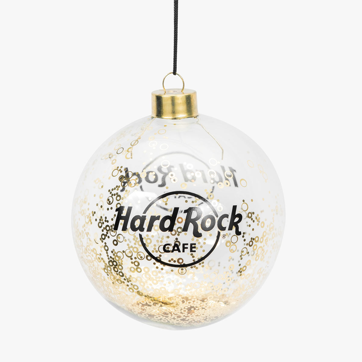 Hard Rock Glitter Glass Ornament in Gold image number 1