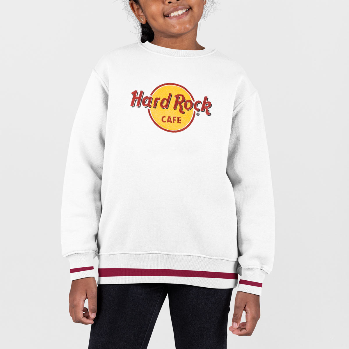 Youth Fit Retro Logo Crew Sweater in White image number 1