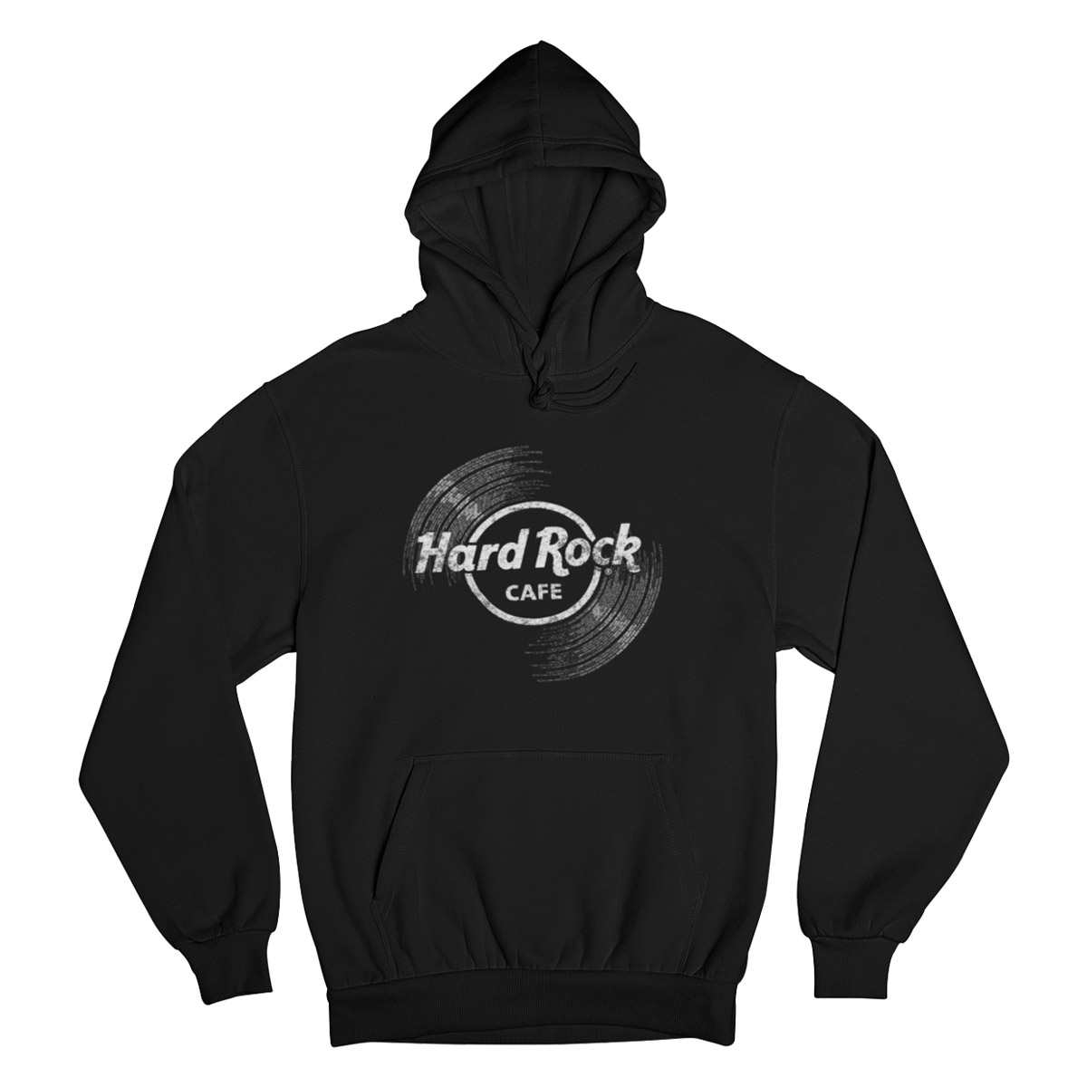 Hard Rock Vinyl Logo Unisex Hoodie in Black image number 7