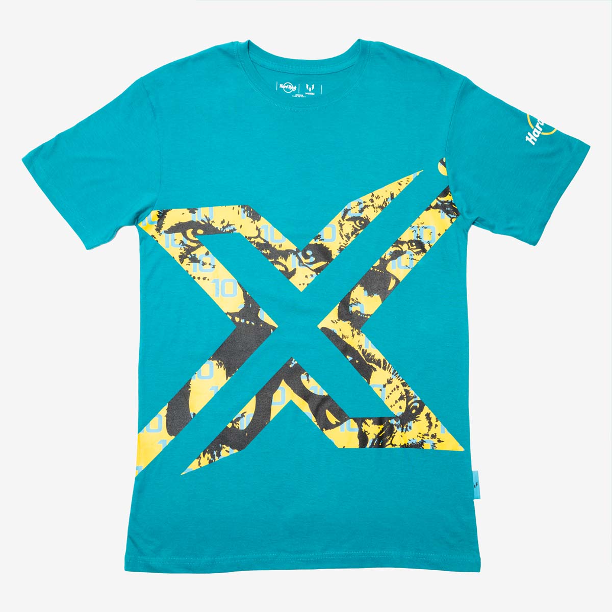 Messi x Hard Rock Adult Fit Crew Tee in Teal image number 1