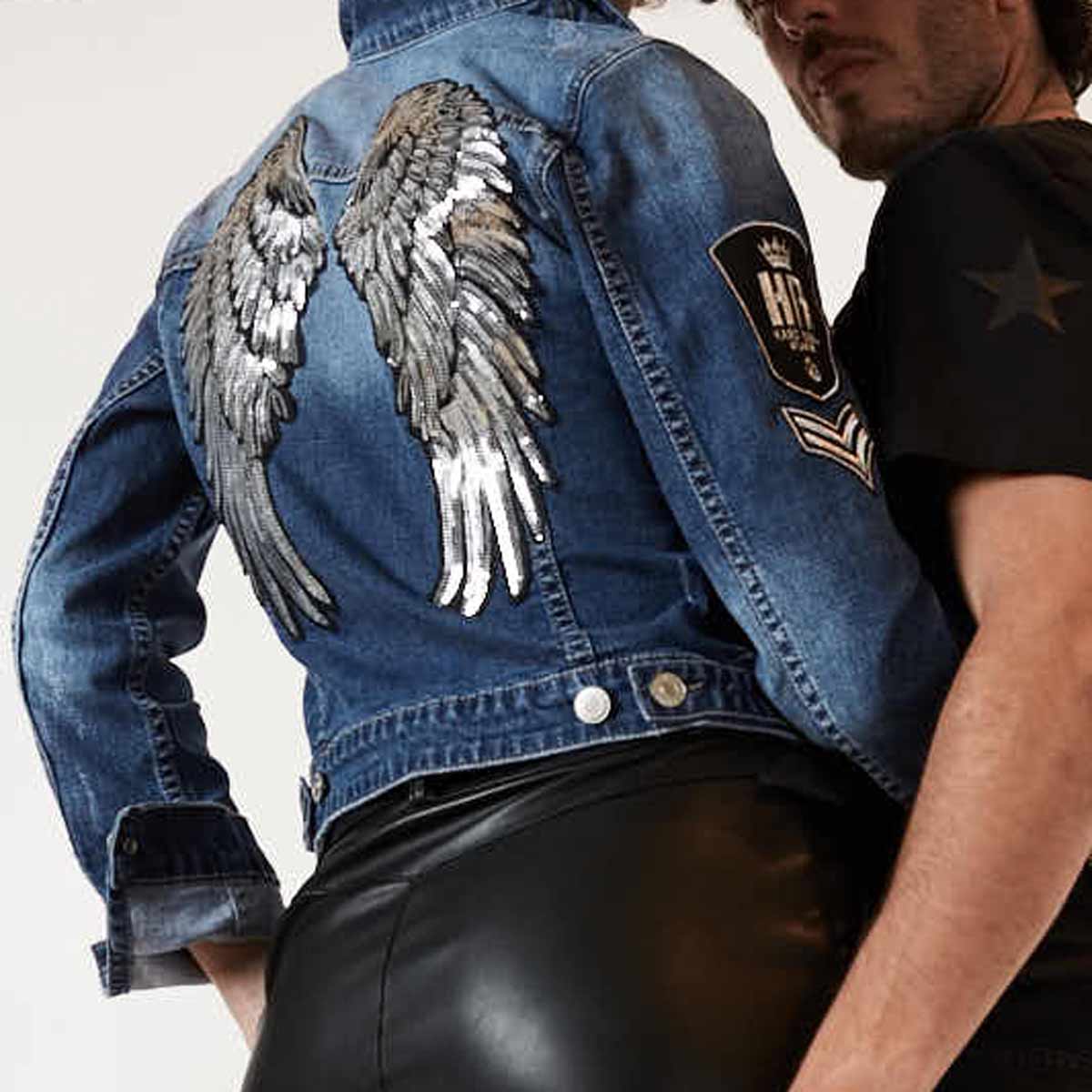 Sequin Wing Denim Jacket by Guitar Company image number 2